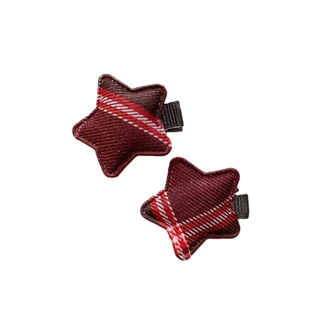 JM форма ЗВЕЗДА шпилька для волос корейская ткань клетчатая девушка челка Детские