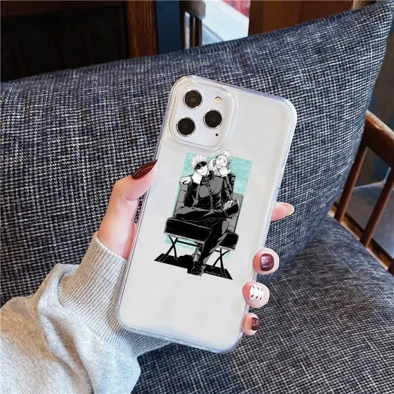 

Hot Anime Jujutsu Kaisen Phone Case Transparent for iPhone 12 11 mini pro XS MAX 6 6S 8 7 Plus X 5S SE 2020 XR