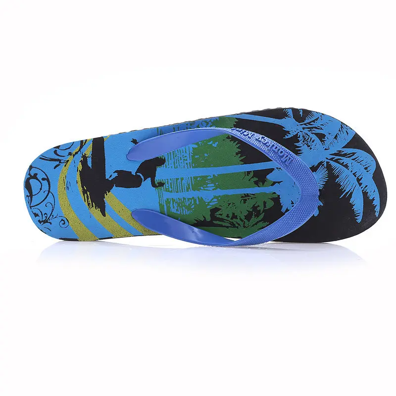 

Summer Men Slippers Flat Flip Flops Beach Shoes Indoor & Outdoor Bathroom Cartoon Pattern EVA Shoes Slip on Slippers Male Shoes