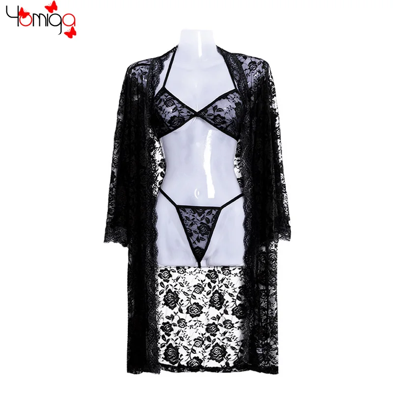 Женское Прозрачное нижнее белье черное кружевное эротическое для взрослых |