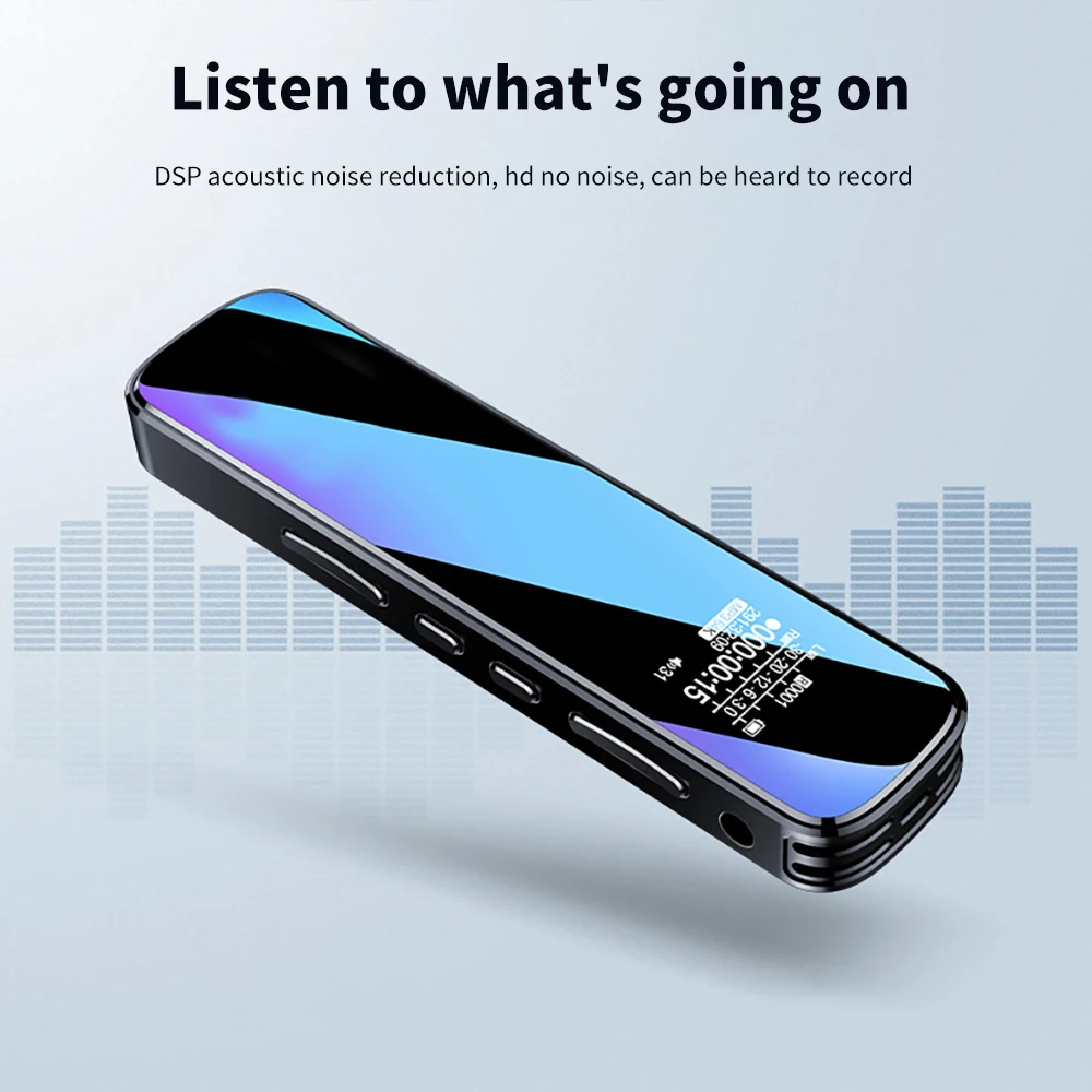 

16G Digital Voice Recorder HD Audio Dictaphone Intelligent Noise Reduction Dual Sensitive Microphone MP3 Player Recorder