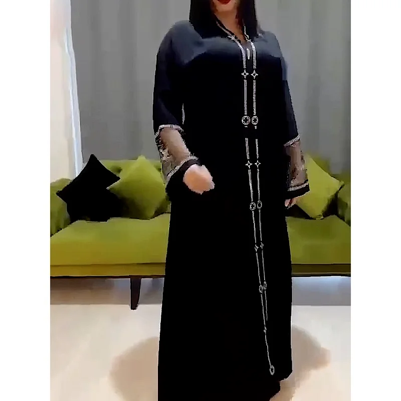Женское элегантное платье-хиджаб женское в мусульманском стиле Caftan Marocain кимоно с