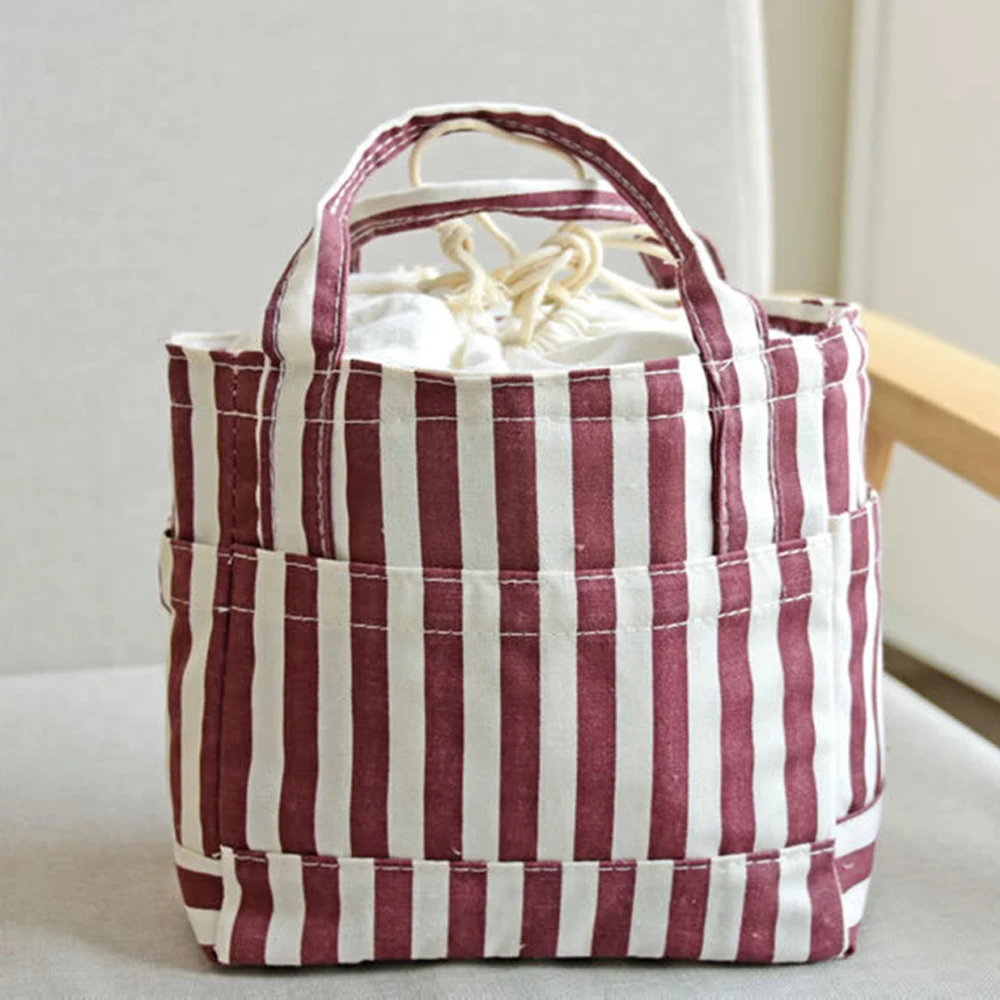 Объемная хлопковая и льняная тканевая теплоизоляционная сумка трехслойная