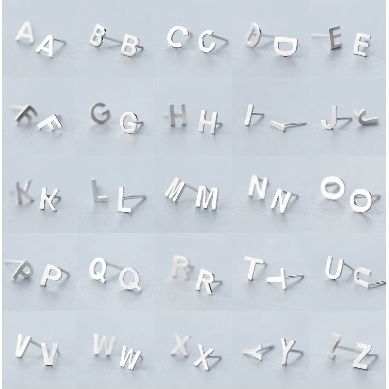 Персонализированные 36 серьги с буквами для женщин из стерлингового серебра 925