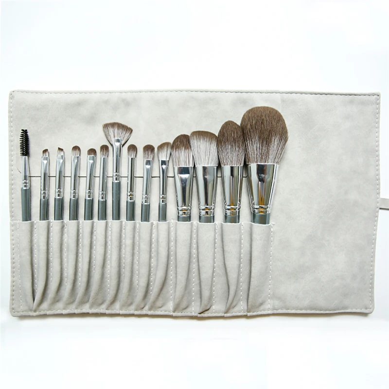 

Massaller 14pcs Soft Synthetic Hair Eye Shadow Makeup Brush Set Beauty Powder Contour Blending Lip Wooden Brushes Make Up Tools