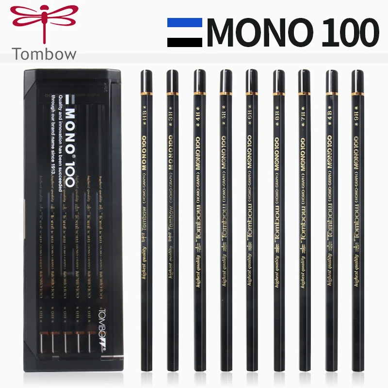 

12pcs TOMBOW MONO100 Black Rod Drawing Pencil Japanese Advanced Wooden Pencil Design Drawing Art Pencil