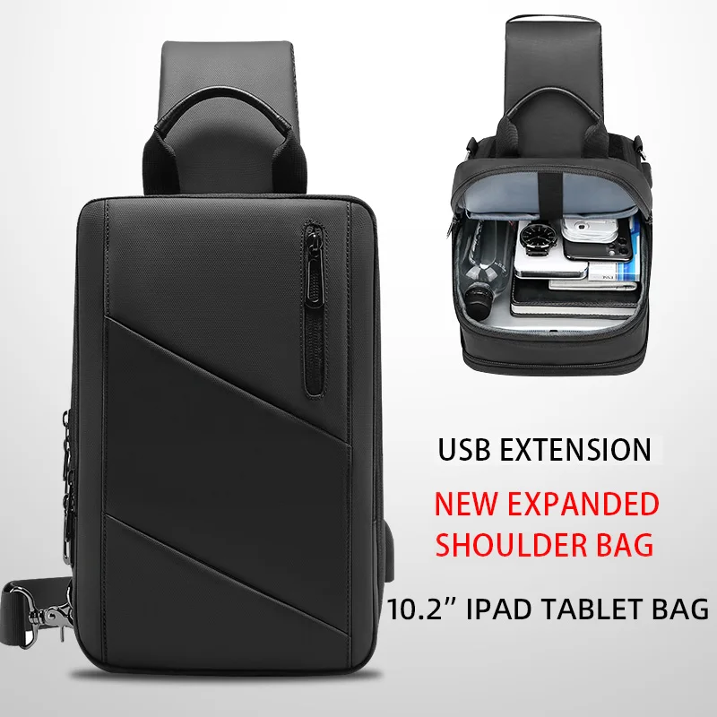 eurcool crossbody bag men usb charging chest pack travel water repellent hand casual shoulder bag male purses сумки н