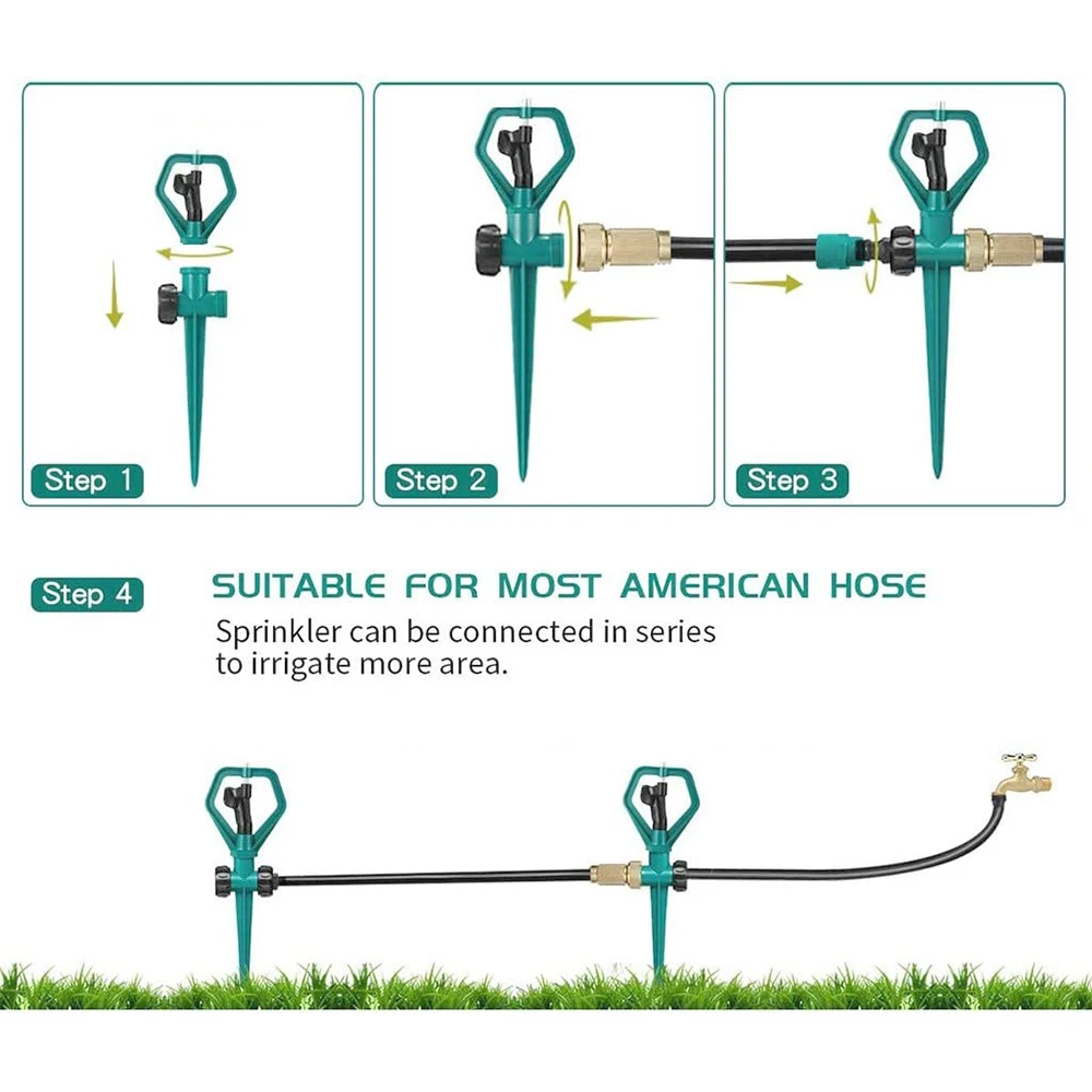 

360 Degree Rotating Sprinkler Automatic Garden Watering Systems Lawn Sprinkler Spray nozzle Greenhouse Lawn sprinkler