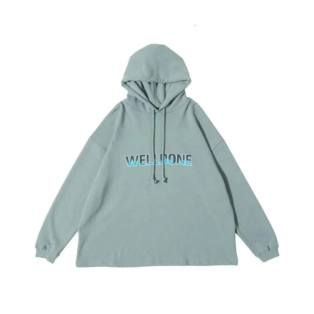 

New 2020 We11done Letter Print Hoodies Men Women Couple 100% Cotton Hoodie Hip-Hop Oversize Hooded Sweatshirt