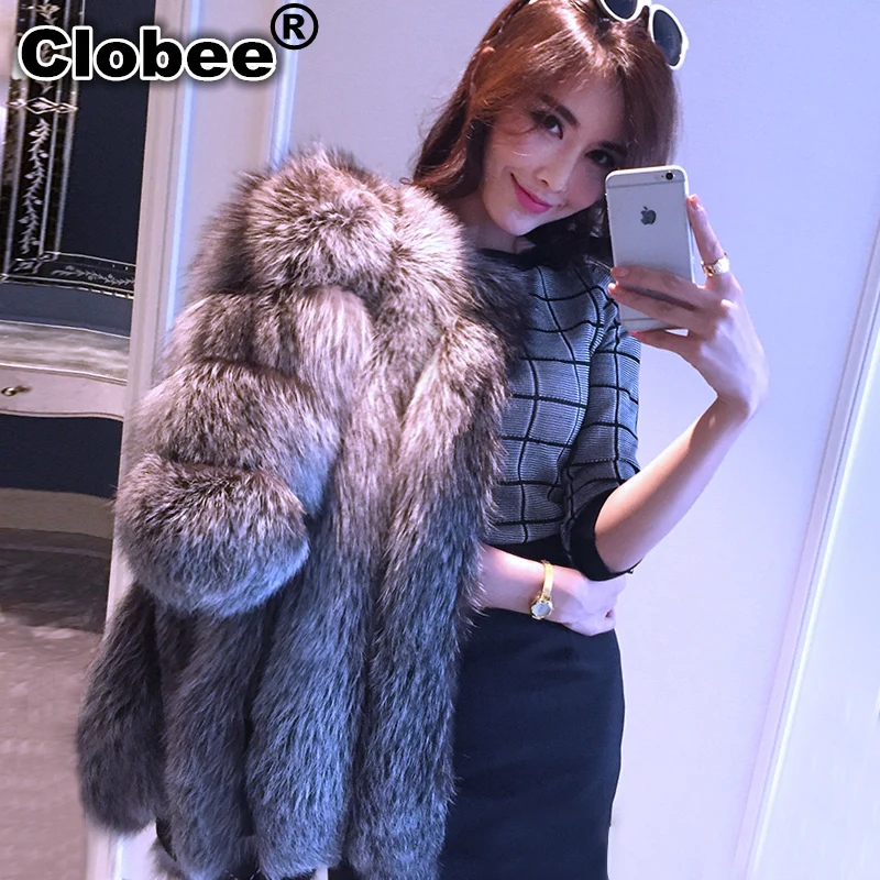 2020 летнее Зимнее Пальто меховое 6XL серебряное пальто с лисьим мехом верхняя