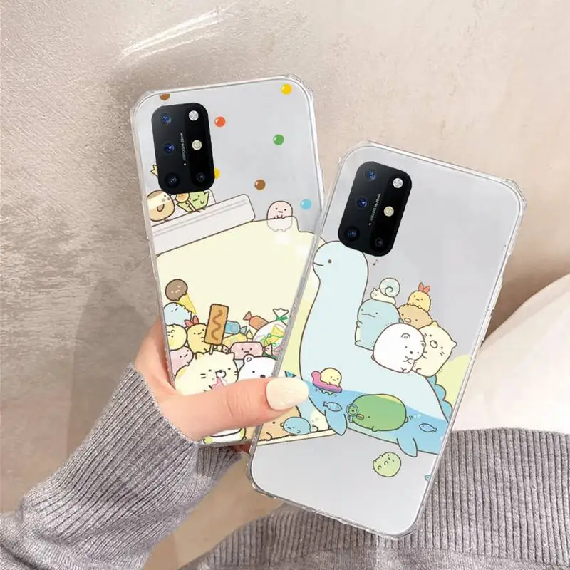

sumikko gurash cartoon cute Phone Case Transparent for OnePlus 7 9 8 t pro shell cover coque