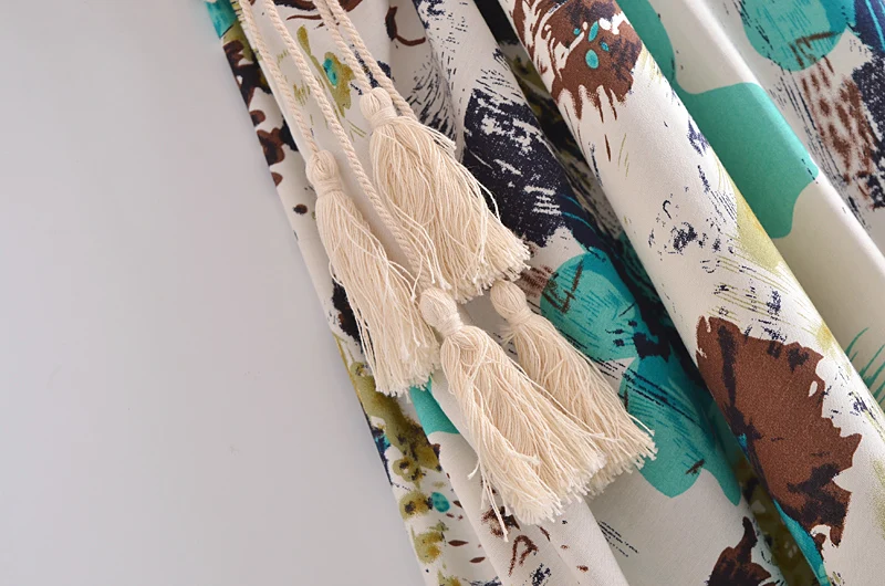 Женское пляжное платье с V-образным вырезом рукавом летучая мышь и бахромой |