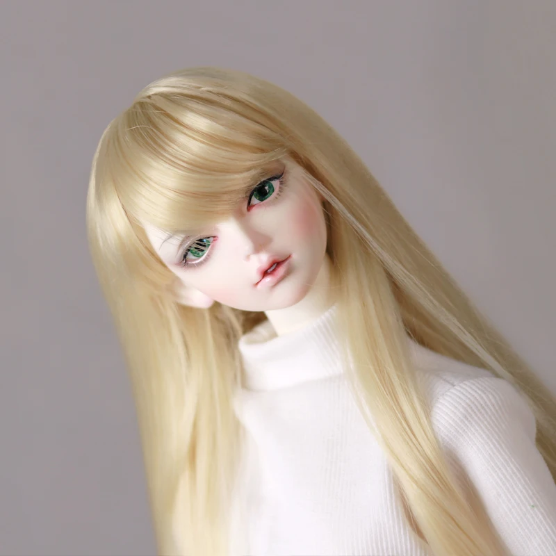 

BJD wig black brown Protein filaments hair wigs 1/3 BJD DD SD MSD YOSD Uncle Bangs Long curly hair for doll wig