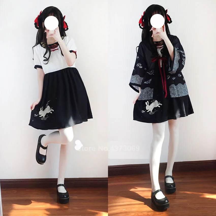 Женское кимоно-кардиган Haori Cloud Rabbit в японском стиле винтажное пальто вечерние