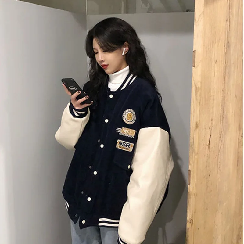 

2021 spring and summer new jacket women's tide loose Korean version of the all-match baseball uniform jacket Harajuku style