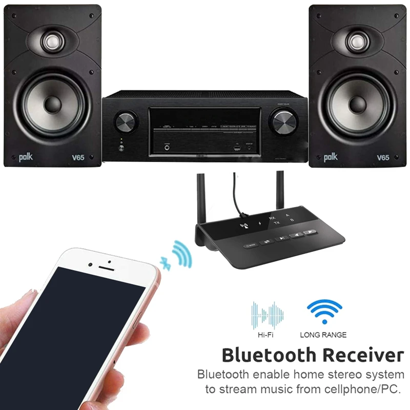 Aptx LL AAC 80M Bluetooth 5 0 передатчик приемник 3 мм AUX RCA USB стерео o Беспроводные адаптеры