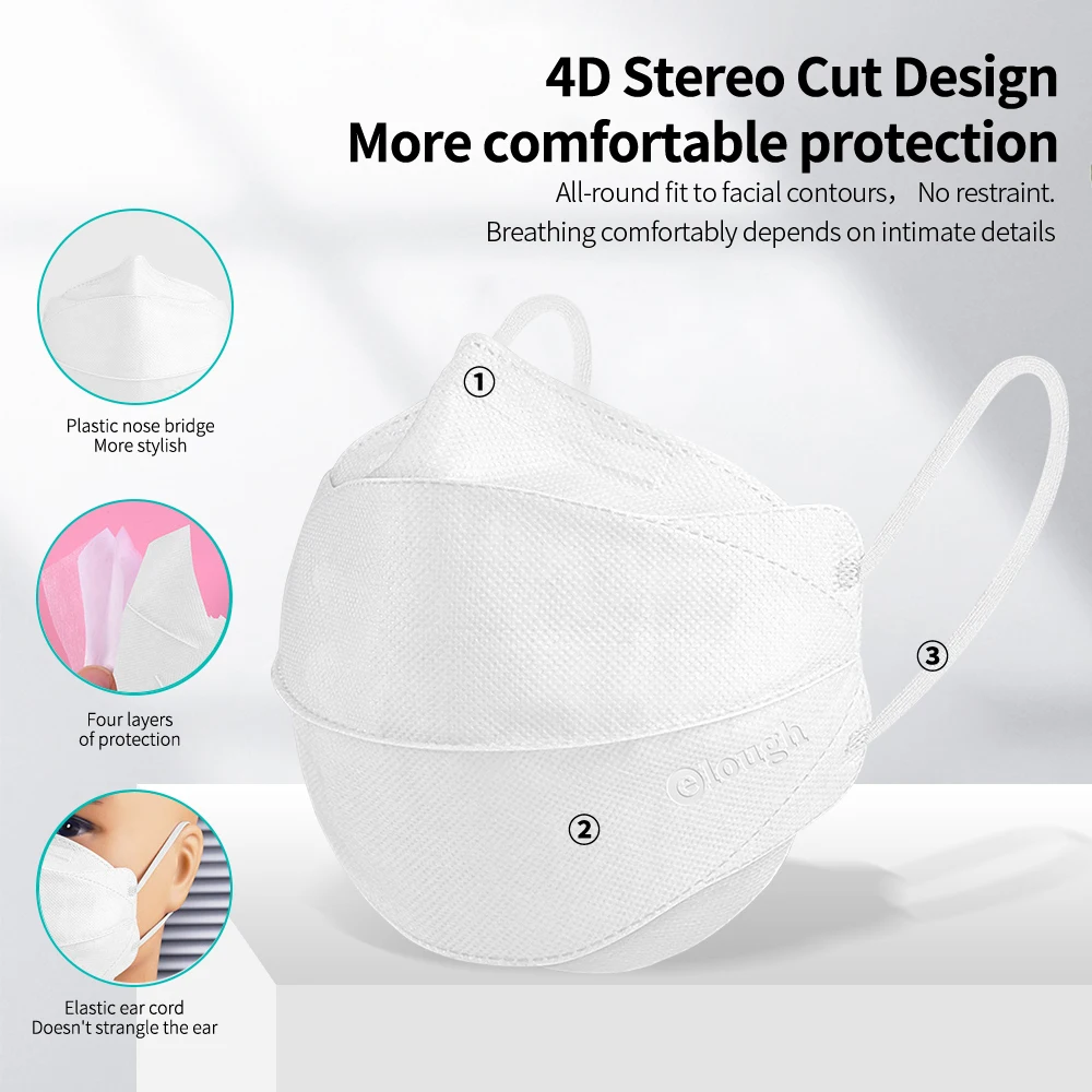 Elough 4D ffp2 CE маска kn95 сертифицированные цветные маски mascarilla fpp2 подтвержденные