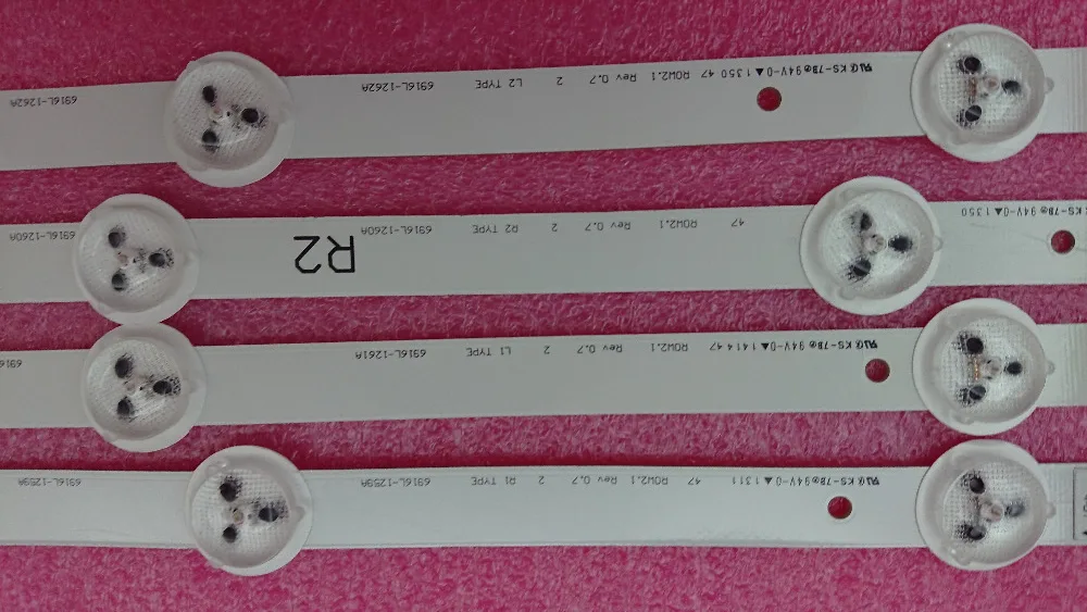 (Новый оригинал) 4 шт. (1 * R1 1 L1 R2 L2) светодиодная полоса подсветки для LG TV 47LA620S 6916L-1259A