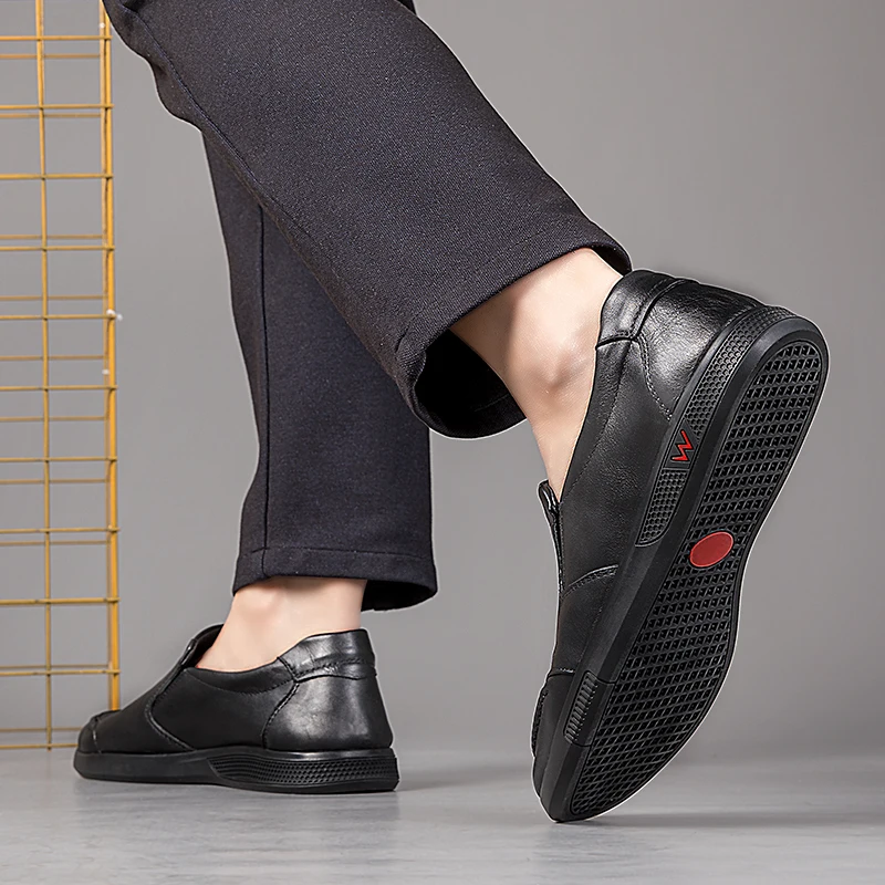 

loafers men slip on Genuine Leather Shoes men Casual Loafers outdoor driving luxury Men's Business Shoes men Formal Dress Shoes