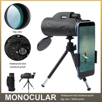80x100 monocular professional telescope low light vision bak4 lens waterproof with tripod phone clip long range scope telescopio