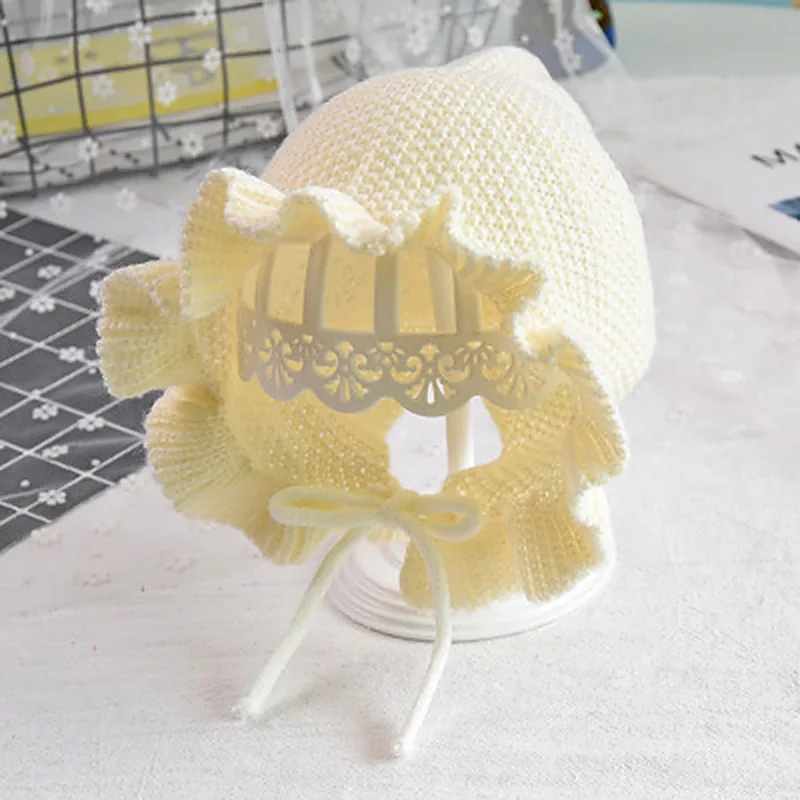 Осенняя зимняя детская шапка с оборками для девочек | Детская одежда и обувь