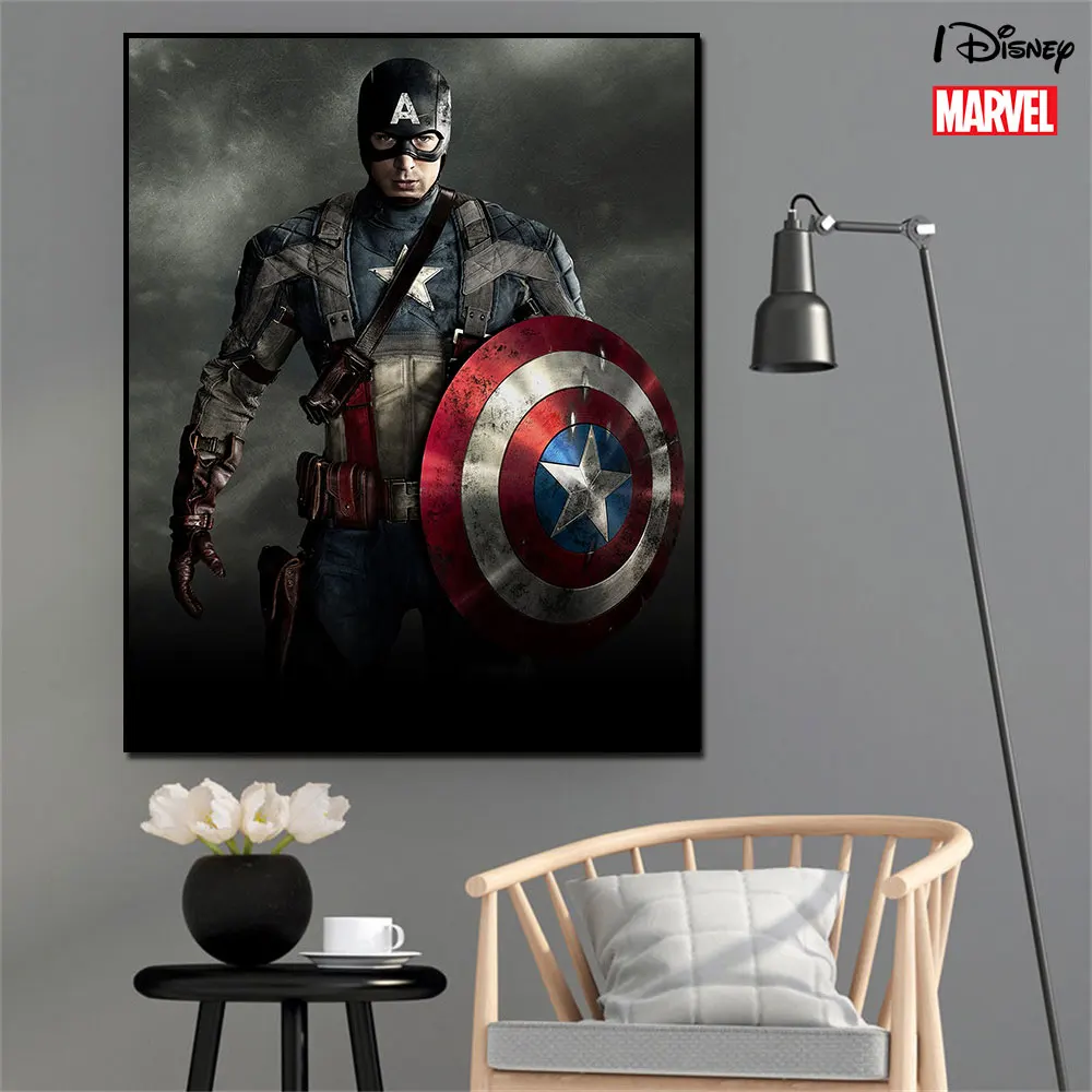 

Marvel Captain America Anime Disney Posters and Prints Canvas Painting Wall Art Picture For Living Room Home Decor Frameless