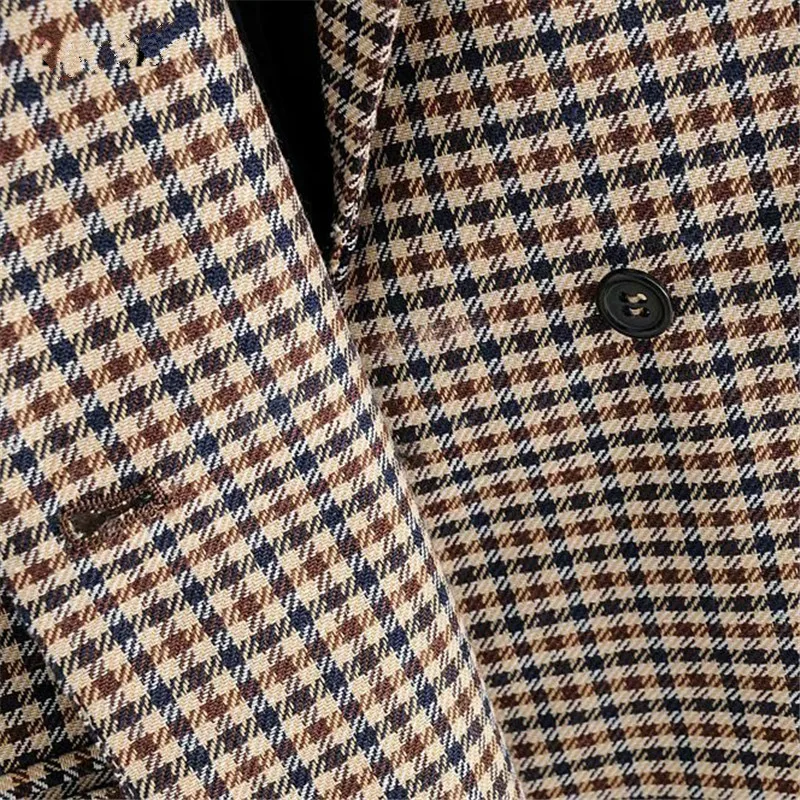 Комплекты клетчатых блейзеров и куртки мод осень Для женщин работы офисный