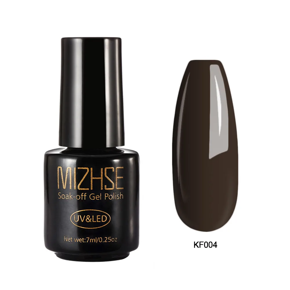 kf004 MIZHSE коричневый кофе серия лак для ногтей Маникюр для наращивания ногтей Vernis Перманентный лак для ногтей для УФ-и светодиодной лампы замочить от гель-лака - Цвет: kf004