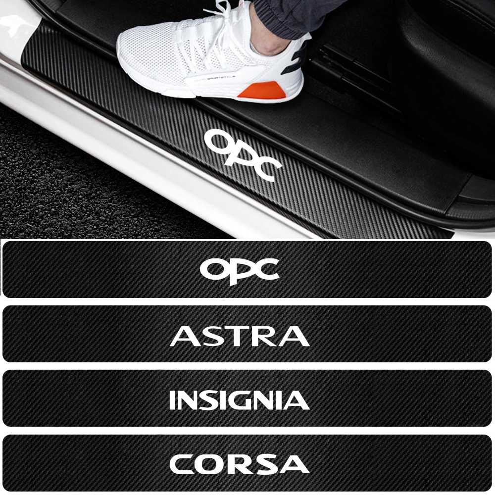 4 шт. защитные наклейки на пороги автомобиля из углеродного волокна для Opel Astra H G J