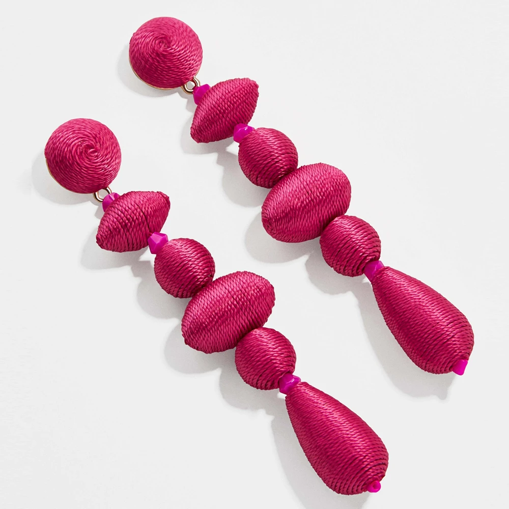 Miwens модные длинные бусины Арлекин висячие серьги Bauble Bar элегантные красочные бусины лист кисточкой яркие серьги украшения