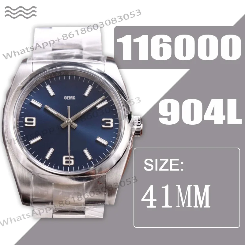 

Мужские часы автоматические механические часы для мужчин 116000 904L синий циферблат 41 мм стальной ремешок топ роскошные часы 1:1 Реплика часы