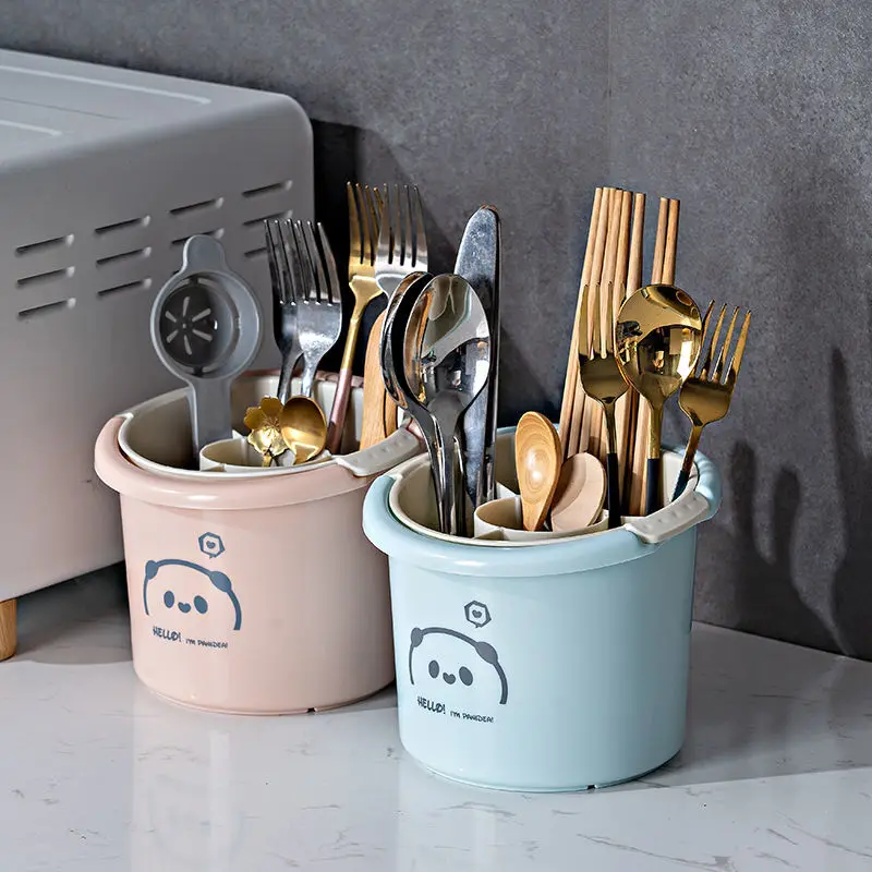 

Double drain chopsticks storage tube new kitchen chopsticks spoon storage chopstick box to put chopsticks artifact chopstick