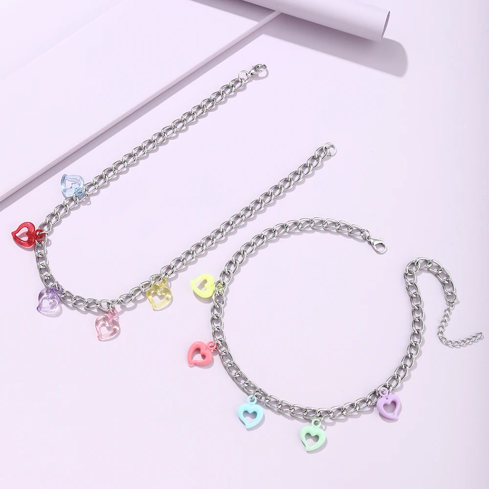 

Lost Lady New Colorful Necklace Fashion ING Irregular Heart Bear Pendant Necklace Light Luxury Alloy Jewelry Wholesale Direct