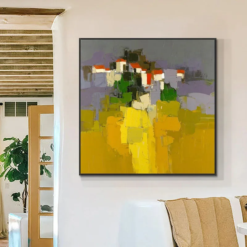 

100% Hand Painted Abstract Oil Painting Wall Art Modern Minimalist Landscape Picture Canvas Home Decor For Living Room No Frame
