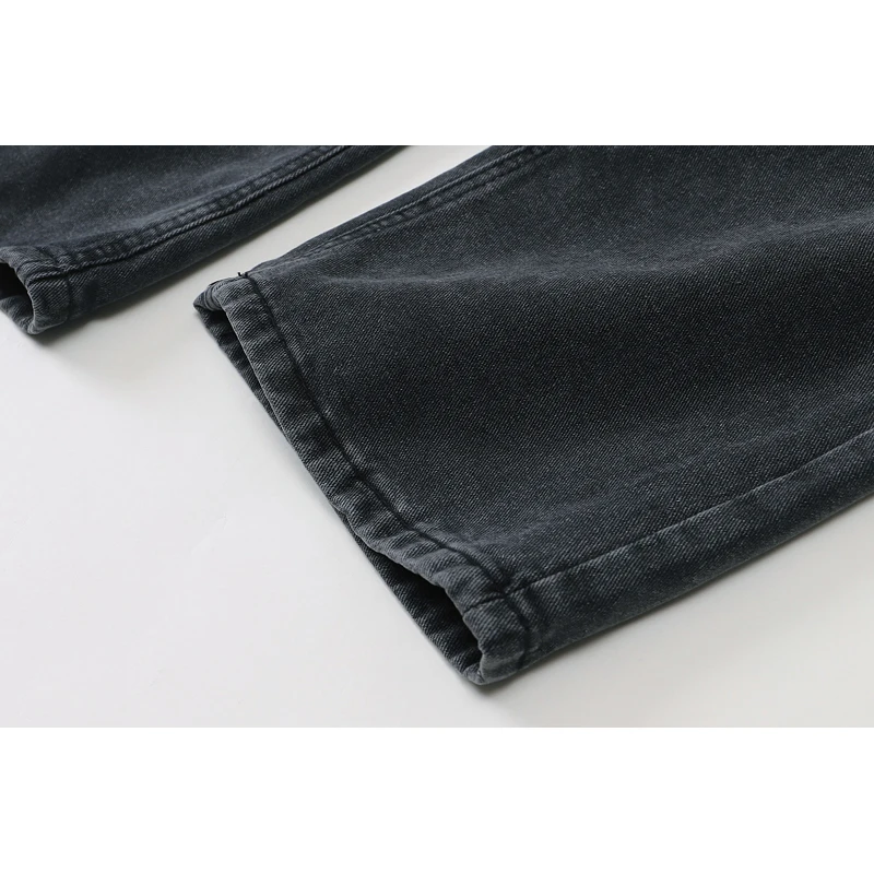 Nbpm Новый 2021 Мода мытая свободные джинсы с дырками на коленях для женщин