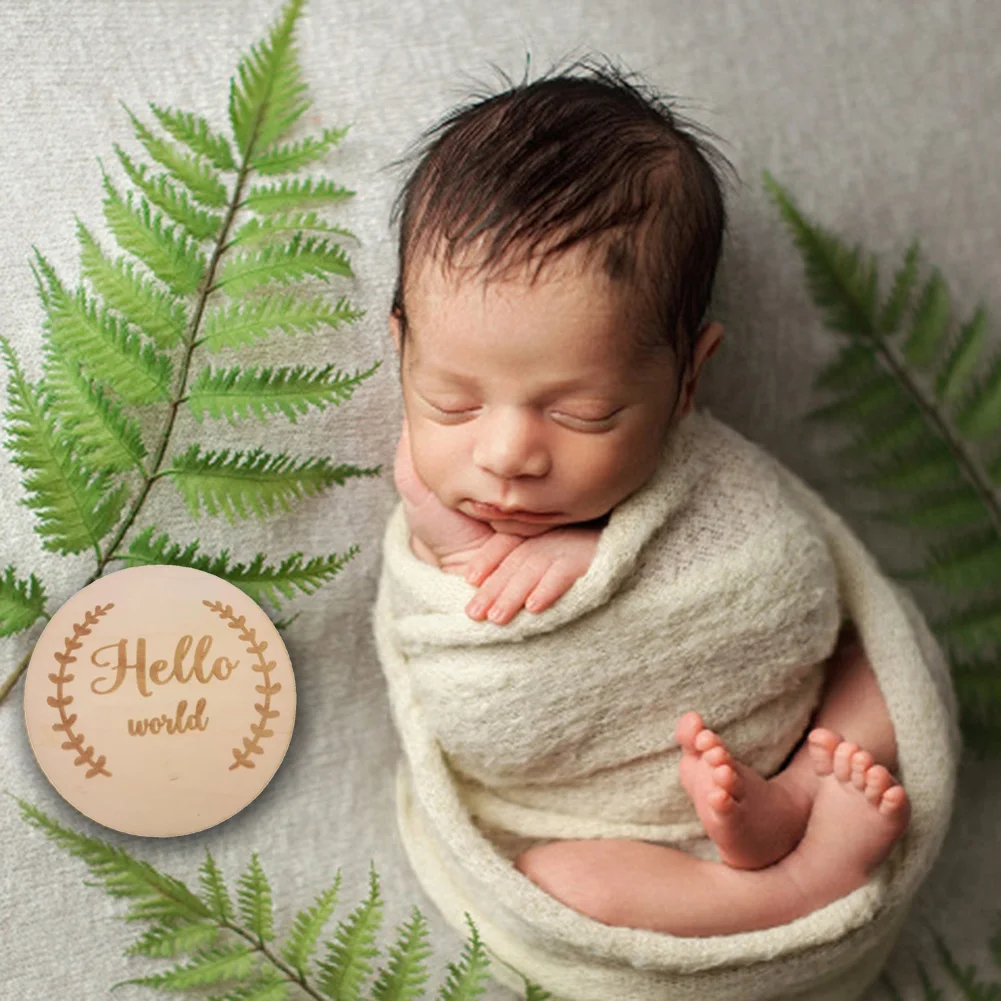 

Handmade Baby Milestone Card Blocks Wooden Baby Milestone Cards Newborn Birth Monthly Photocards Props Toy