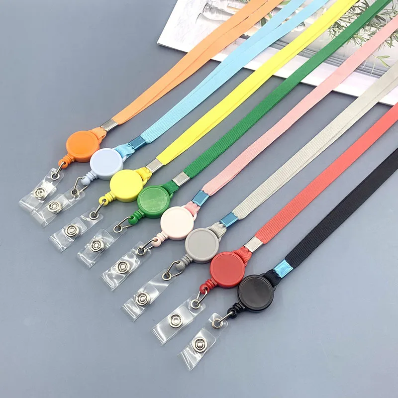 

5 шт., разноцветные выдвижные шнурки для ключей, документов сотрудника, карт метро и идентификационных карт