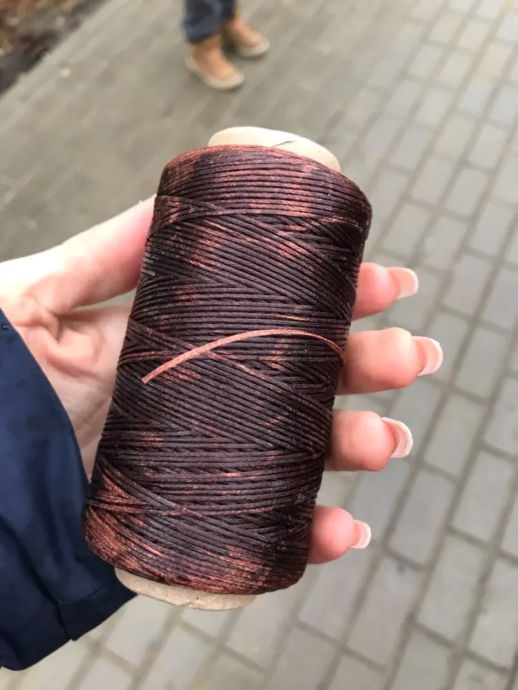 Швейная вощеная нить 150D 1 мм Ручная строчка шнур для кожи DIY ремесло инструмент 260 м DIY ремесленные изделия из кожи