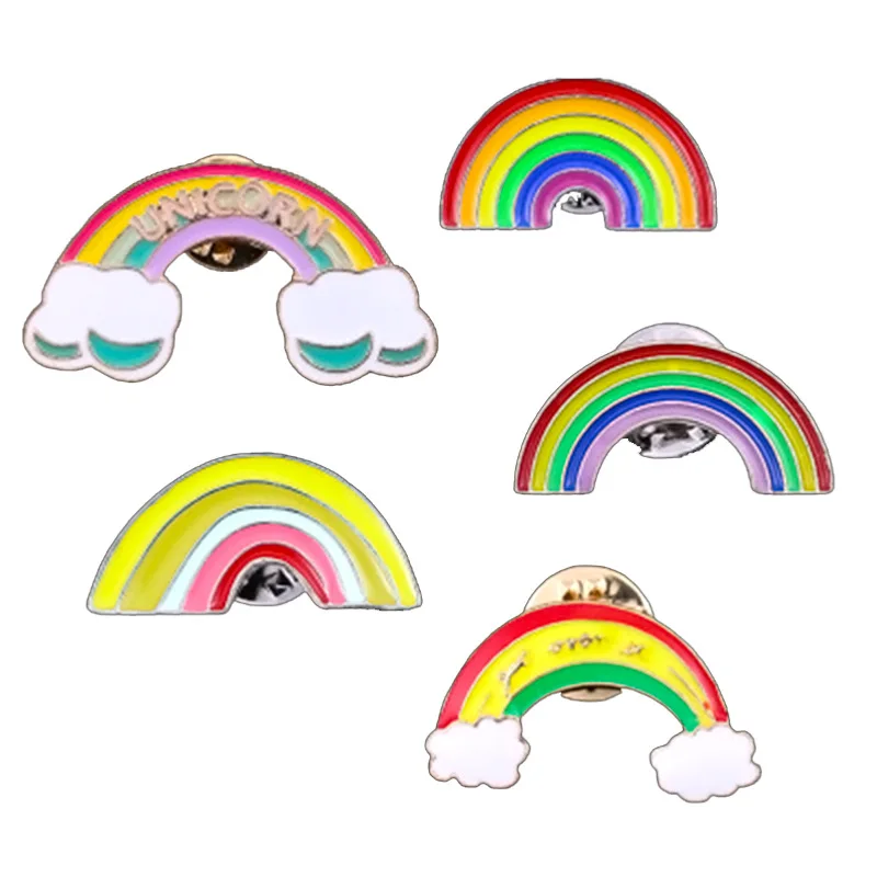 

Fashion Colorful Enamel Pin Brooches For Women Cartoon Creative Mini Rainbow Metal Brooch Pins Denim Hat Badge Collar Jewelry