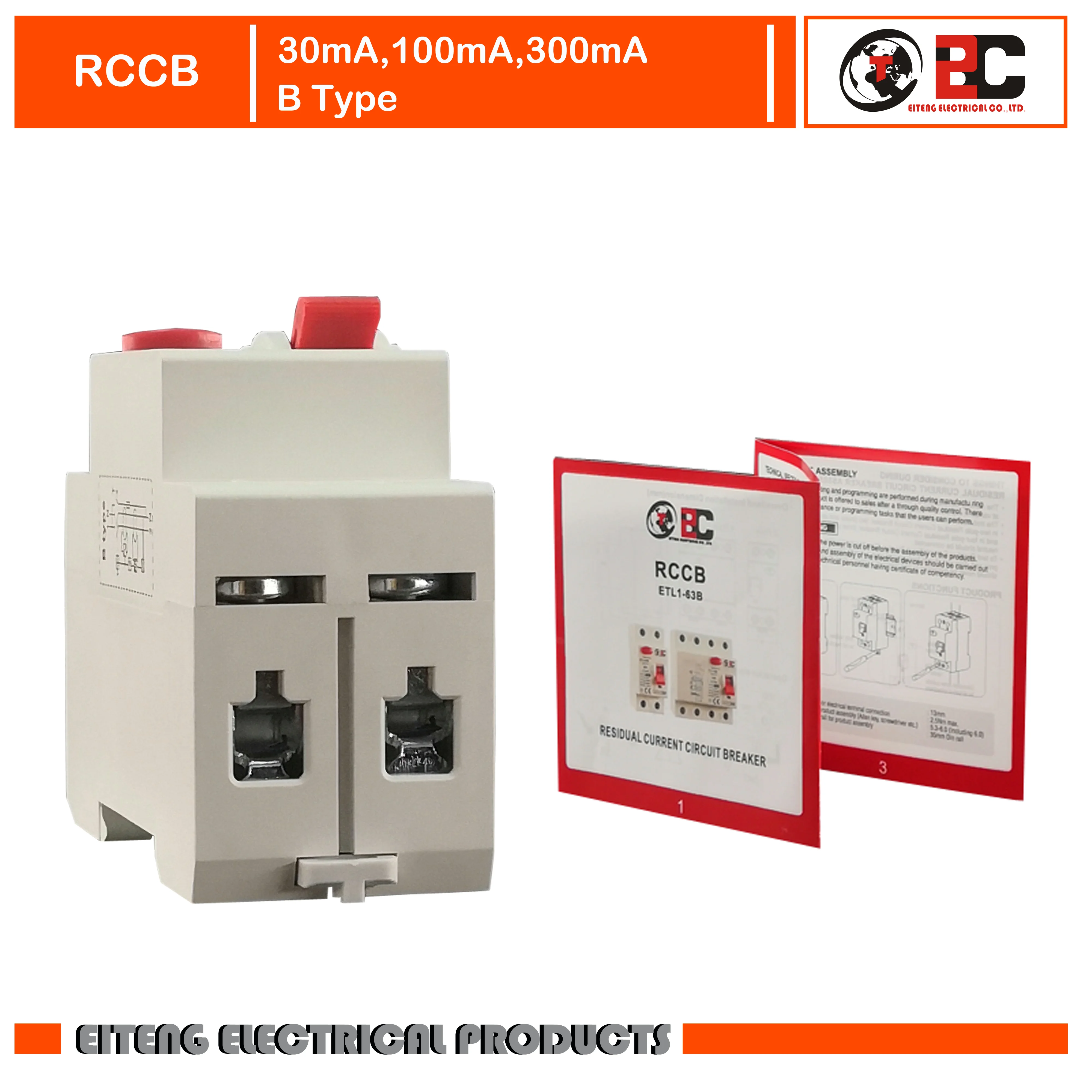 Автоматический выключатель RCCB тип 230/240 В 50 Гц/60 Гц остаточный ток 6A 10A 16A 25A 32A 40A 50A 63A