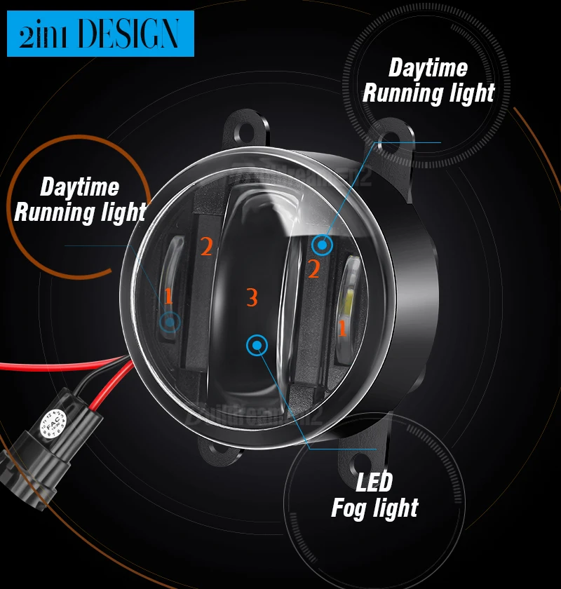 2IN1 Car Fog Light Assembly LED Daytime Running DRL 36W 12V For Honda Accord CR-V City Insight Pilot Crosstour CR-Z Fit