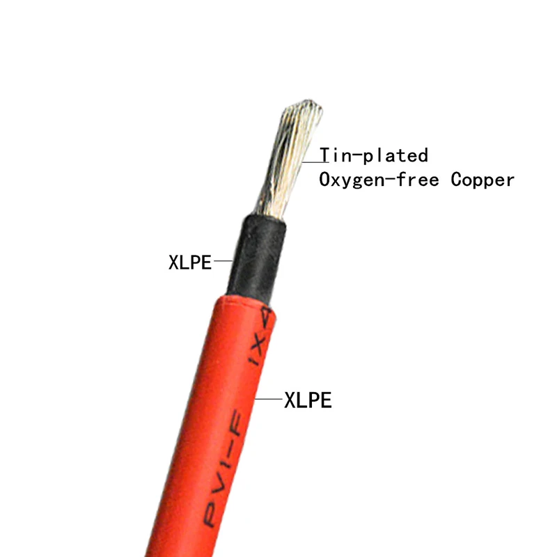 Фотоэлектрический кабель облучение 4 мм 11AWG солнечный постоянный ток выделенный