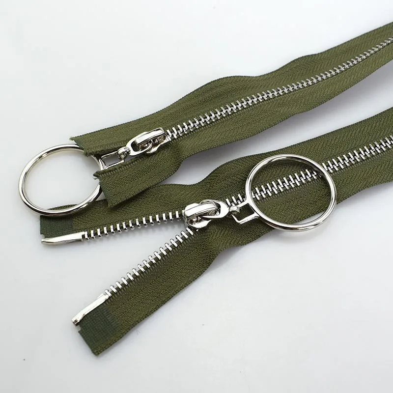 Серебряное уплотнительное кольцо открытые металлические молнии Fermeture Zip A Coudre Эко