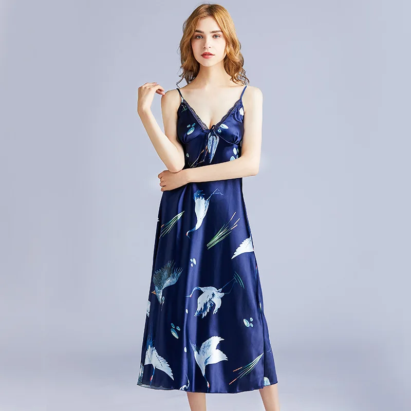 Горячая новинка дизайнерская шелковая сексуальная пижама ночная рубашка