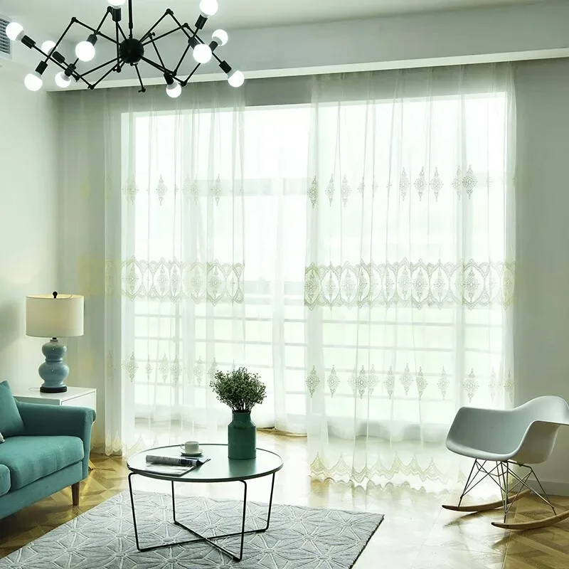 

European-style Mesh Bottom Embroidered Window Screen Customized Living Room Bedroom Translucidus (Shading Rate 1%-40%)