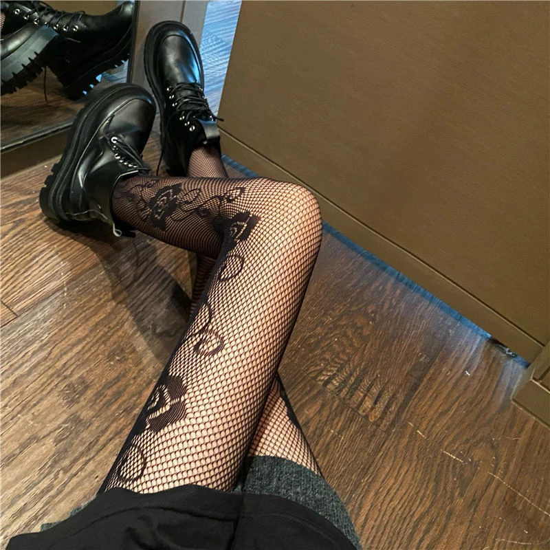Ladies Tights Women Rose Flower Pattern Fishnet Pantyhose Mature Woman Night Underwear Costumes Black Color Dropshipping
