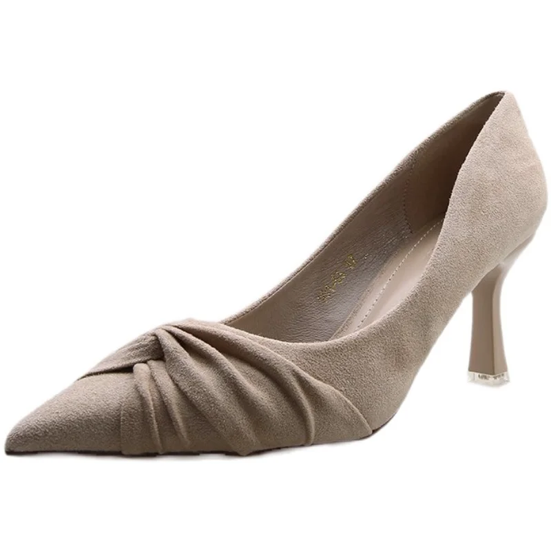 

Pointed high heels female 2021 spring and autumn new all-match small fresh French girl sexy shallow mouth stiletto.