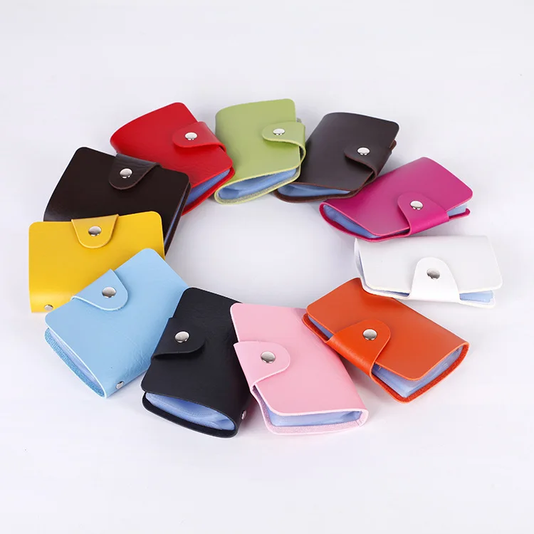 

24 bits Business Card Holder PU leather PVC ID Bank Card Organizer Holder