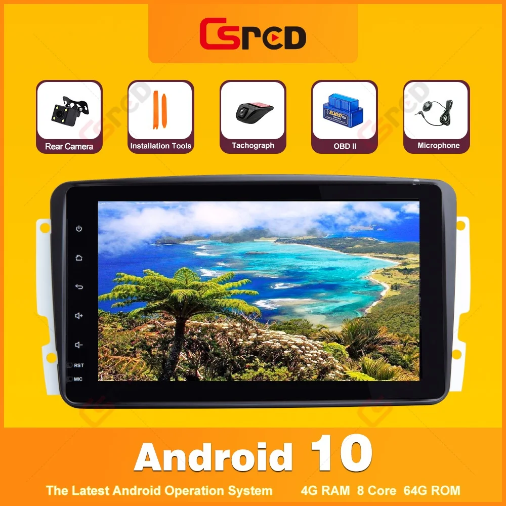 

Csred 8" Android 10 For Mercedes Benz A W168 W203 CLK W209 C209 W463 Viano W639 Car Multimedia Player GPS Navigation Radio IPS