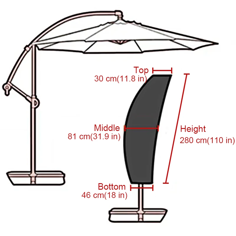 Зонтик банановый Зонт чехол для наружного сада зонтик водонепроницаемый|Навес